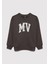 6S10054-71593 Mv Baskılı Kahverengi Sweatshirt 2