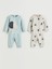 Yeni Sezon Bisiklet Yaka Baskılı Erkek Bebek Pijama Takımı 2'li 1