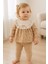 Kız Bebek Çiçek Desenli Dantelli Fırfırlı Yaka 2li Takım Uzun Kollu Mevsimlik 3-6-9-12-18-24AY 1