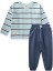 Çizgili Uzun Kollu T-Shırt Takım 2-12 Yaş Turkuaz Lacivert Çizgili 1