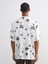 Yeni Sezon Regular Fit Resort Yaka Kısa Kollu Desenli Viskon Erkek Gömlek 4