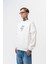 Erkek 11.11 Baskılı Bisiklet Yaka Oversize Sweatshirt Ekru 3