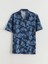 Yeni Sezon Regular Fit Resort Yaka Kısa Kollu Desenli Poplin Erkek Gömlek 1