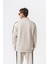 Erkek Şerit Detaylı Yarım Fermuarlı Modal Sweatshirt Ekru 4