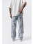 Erkek Parça Detaylı Baggy Jean A.mavi 4
