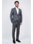 Slim Fit Mono Yaka Gri Yünlü Takım Elbise 1