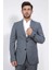 Slim Fit Mono Yaka Gri Yünlü Takım Elbise 3