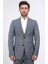 Slim Fit Mono Yaka Gri Yünlü Takım Elbise 6