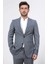 Slim Fit Mono Yaka Gri Yünlü Takım Elbise 7