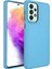 Galaxy A53 5g Kılıf Metal Çerçeve ve Buton Tasarımlı Silikon N7TH Luna Kapak-Sierra Mavi 1