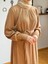 Camel Saç Örgü Desen Örme Elbise 9938 1