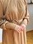 Camel Saç Örgü Desen Örme Elbise 9938 2
