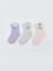 Yeni Sezon Çiçekli Kız Bebek Havlu Soket Çorap 3'lü 1