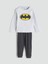 Yeni Sezon Bisiklet Yaka Batman Baskılı Erkek Bebek Pijama Takım 1