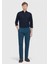 Petrol Düz Dokuma Regular Fit Casual Pamuk Karışımlı Pantolon 1