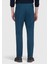 Petrol Düz Dokuma Regular Fit Casual Pamuk Karışımlı Pantolon 5