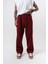 Erkek Respire Yazı Detaylı Basic Baggy Eşofman Altı Bordo 1