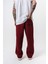 Erkek Respire Yazı Detaylı Basic Baggy Eşofman Altı Bordo 3