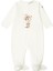 Beyaz Ayıcık Baskılı Unisex Bebek Ayaklı Tulum 1