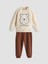 Yeni Sezon Bisiklet Yaka Uzun Kollu Winnie The Pooh Baskılı Erkek Bebek Pijama Takımı 1