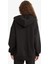 V4233 Siyah Oversize Geniş Kalıp Kapüşonlu Fermuarlı Sweatshirt 5