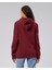 Mooncover Kadın Kapşonlu Kanguru Cepli Sweatshirt – Bordo 3