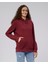 Mooncover Kadın Kapşonlu Kanguru Cepli Sweatshirt – Bordo 6