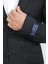 Slim Fit Mono Yaka Siyah Çizgili Yünlü Takım Elbise 3