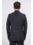 Slim Fit Mono Yaka Siyah Çizgili Yünlü Takım Elbise 4