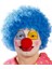 Mavi Renk Kıvırcık Afro Bonus Peruk Takma Saç ve Kırmızı Burun Seti (4887) 1