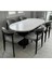 Vals Modern Siyah Oval Yemek Masası ve Sandalye Takımı 2