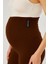 Ispanyol Paça Ayarlanabilir Yüksek Bel Esnek Toparlayıcı ve Sıkılaştırıcı Hamile Tayt Kahverengi 3