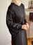 Siyah Fırfırlı Ikili Takım Abaya Takım 5038 2