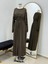 Haki Robalı Büzgülü Oversize Elbise 5093 3