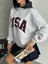Usa Yazılı Uzun Kolu Kapşonlu Sweat 4