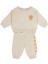 Smiley Krem Sweatshirt Pantolon Unisex Bebek Ikili Set 1