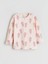 Yeni Sezon Bisiklet Yaka Baskılı Kız Bebek Pijama Takımı 3