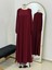 Bordo Omzu Tünel Detaylı Elbise 5063 2