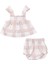 Pembe Kareli Askılı Bluz ve Bloomer Şort Kız Bebek 2'li Set 1