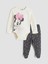 Yeni Sezon Minnie Mouse Baskılı Kız Bebek Çıtçıtlı Body ve Pantolon 1