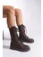 Marlyrra Kadın Bağcıklı Kısa Çizme 0012707 Kahverengi 1