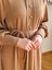 Camel Kaplama Düğmeli Fitilli Örme Elbise 9937 2