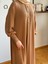Camel Kaplama Düğmeli Fitilli Örme Elbise 9937 3