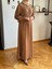 Camel Kaplama Düğmeli Fitilli Örme Elbise 9937 5