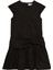 Siyah Krepe Kısa Kollu Kız Çocuk Elbise 1