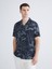 Yeni Sezon Regular Fit Resort Yaka Kısa Kollu Desenli Poplin Erkek Gömlek 1