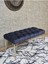 Gold Tel Ayaklı 90 cm Puf Bench - Puf - Bench - Kasalı Oturak - Oturak - Yatak Ucu Puf Füme Renk 90 x 40 Boyut/ebat 1