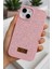 iPhone 13 / 14 / 15 Uyumlu – Elmas Tasarımlı, Pembe Taşlı, Işıltılı Pırlanta Silikon Kılıf 3