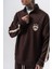 Erkek Şerit Detaylı Yarım Fermuarlı Modal Sweatshirt Kahve 4