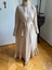 Koyu Bej Fırfırlı Ikili Takım Abaya Takım 5038 3